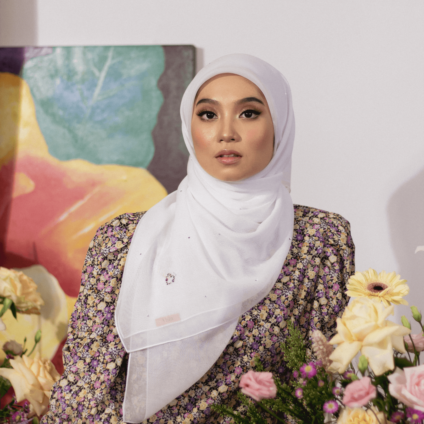 Love Vala Bucu Square Scarf in Off White