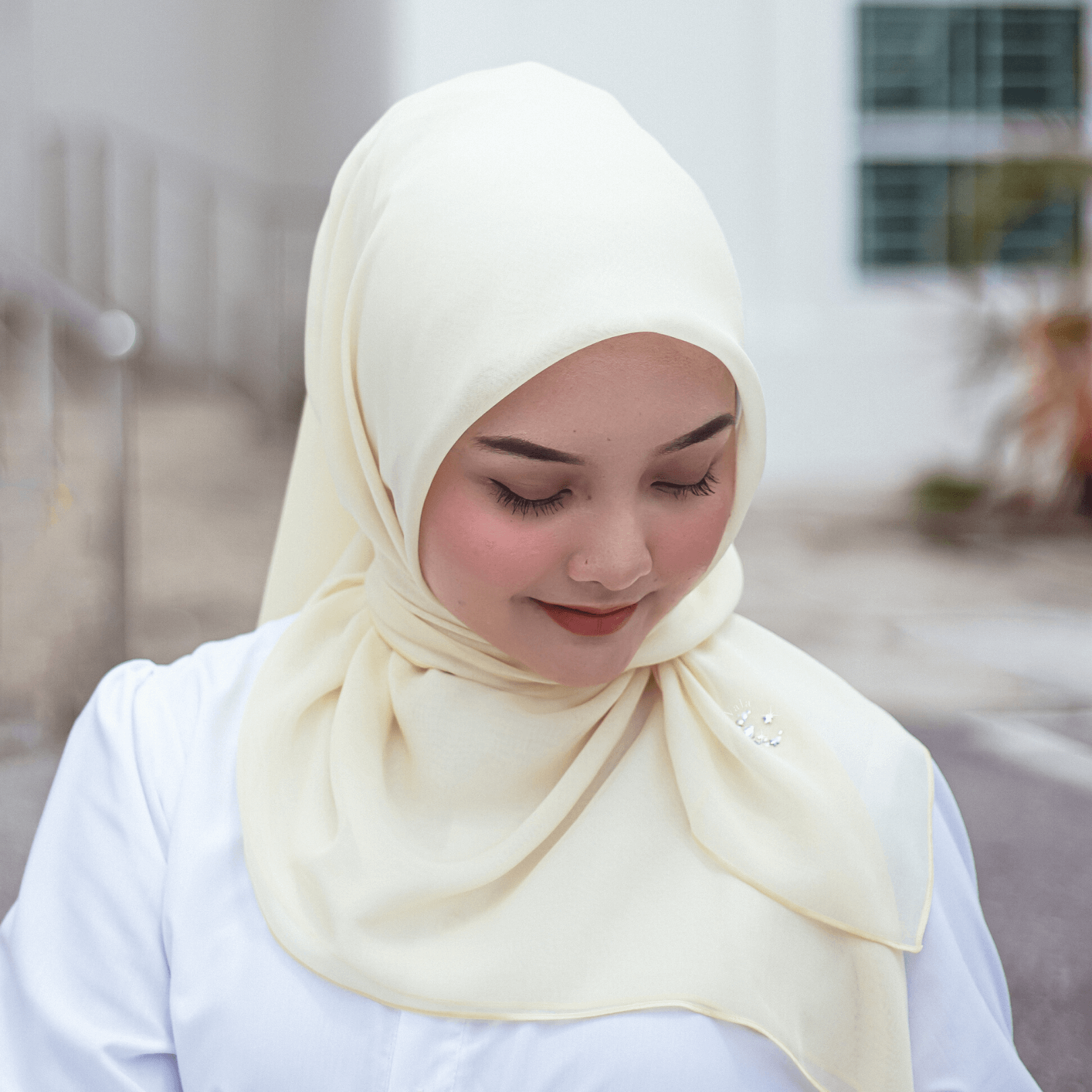 Hilaal V-Edge Square Scarf in Persian Blue