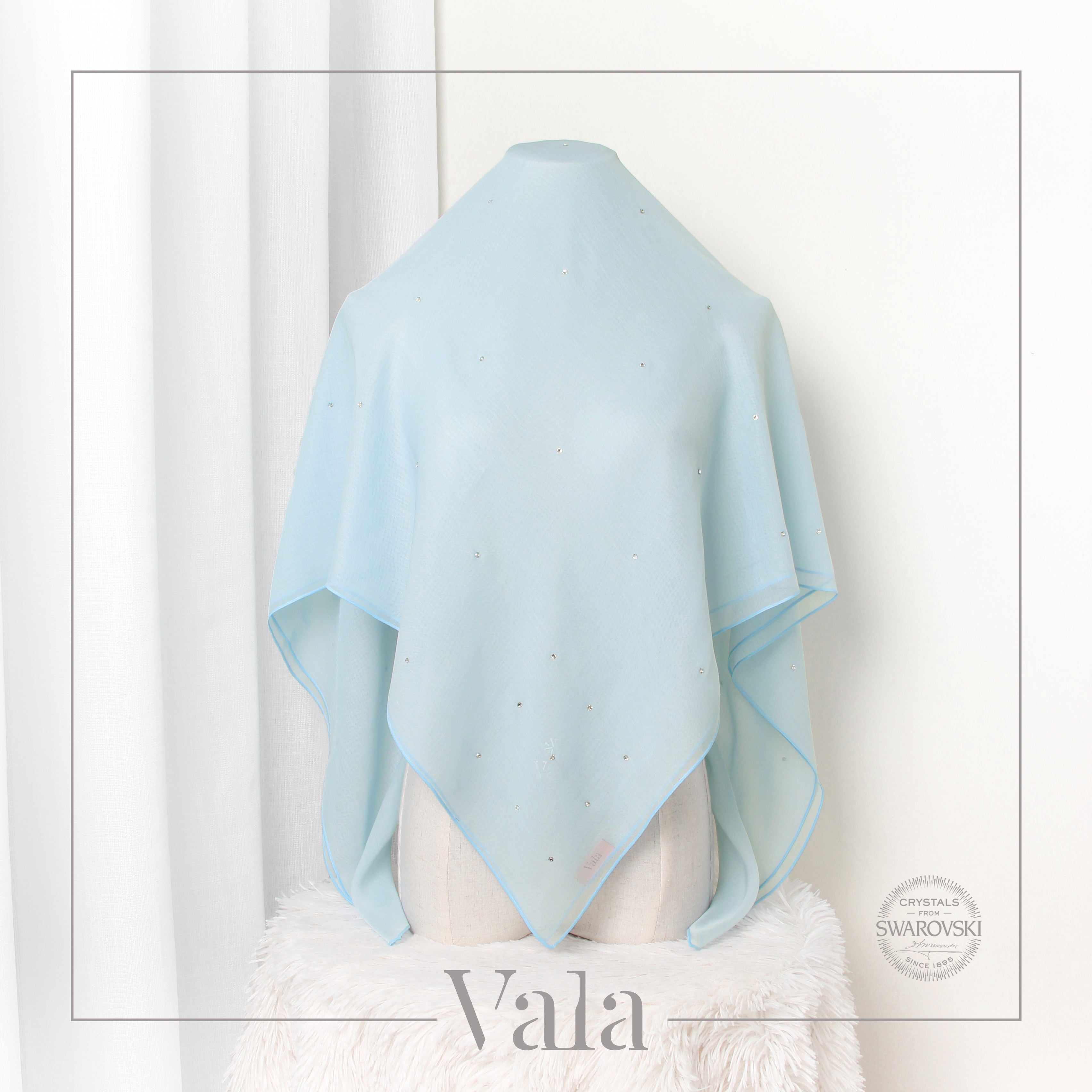 Basic SS16 Square Scarf in Ice Blue
