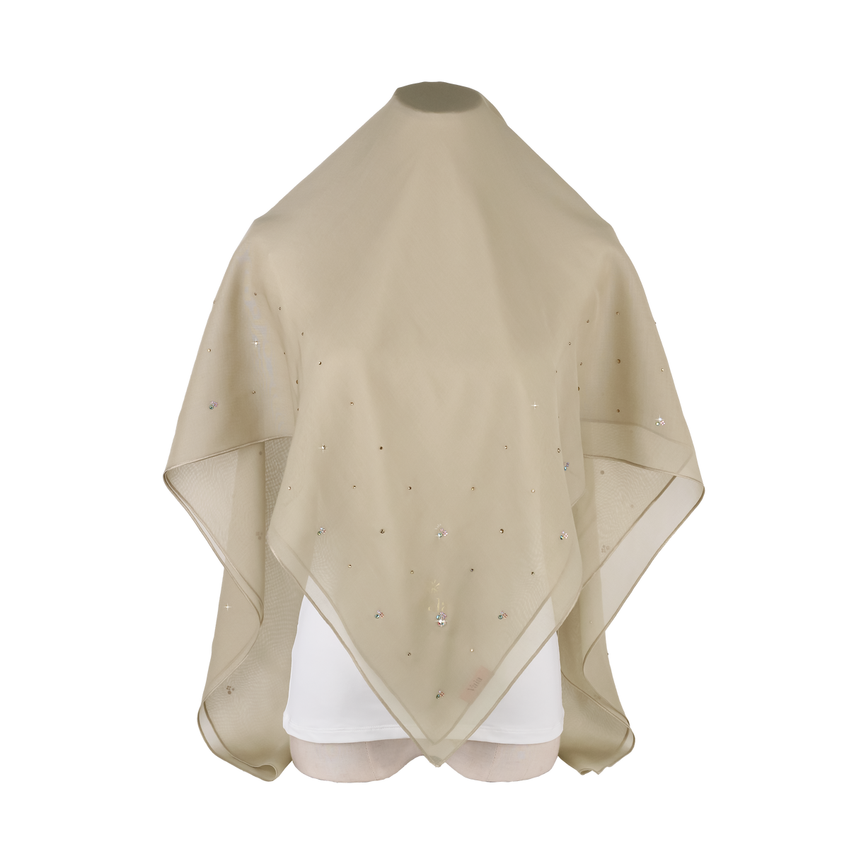 Serene Glow V-Line Square Scarf in Celery Salt