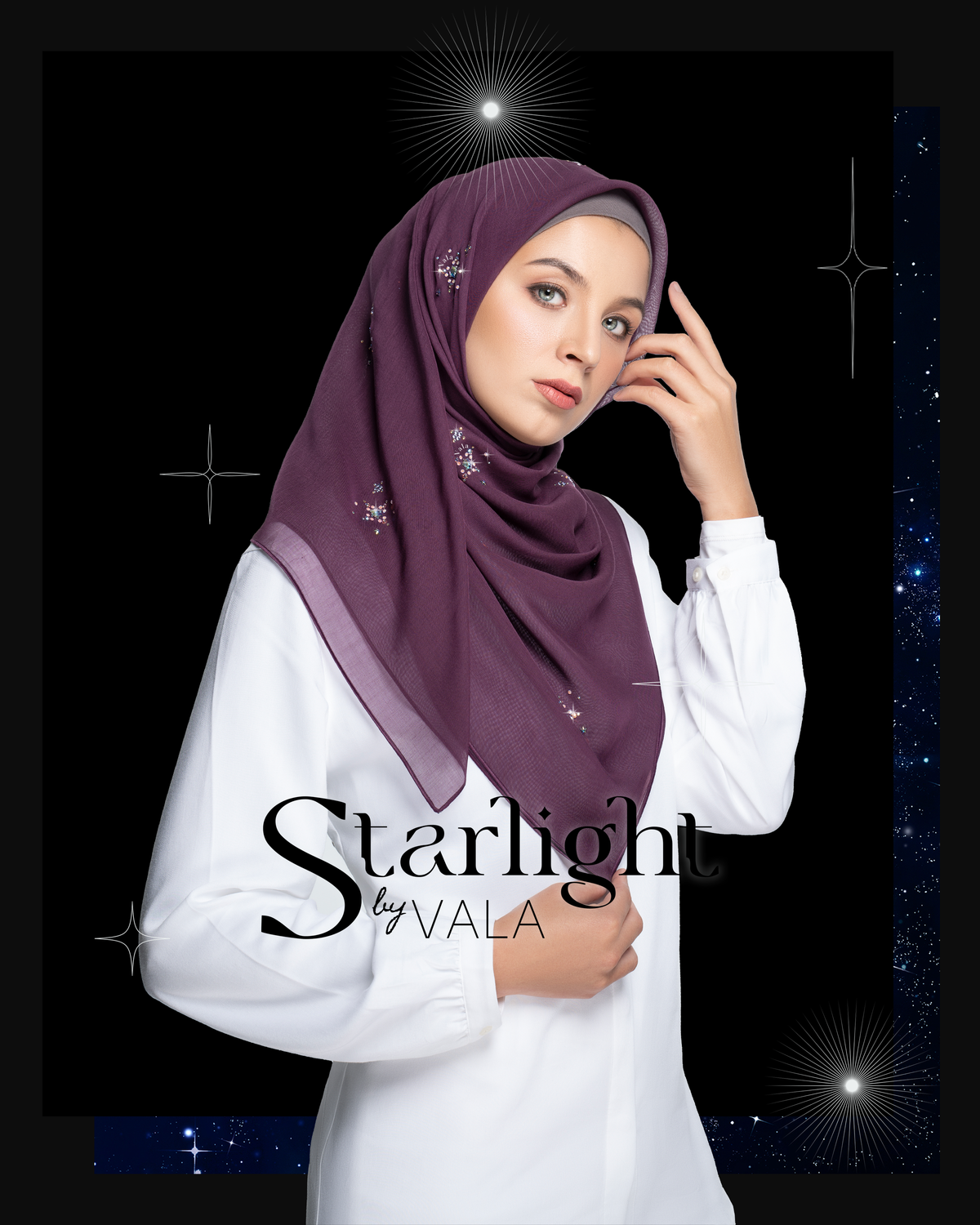 Starlight 25 Square Scarf in Insolent Purple