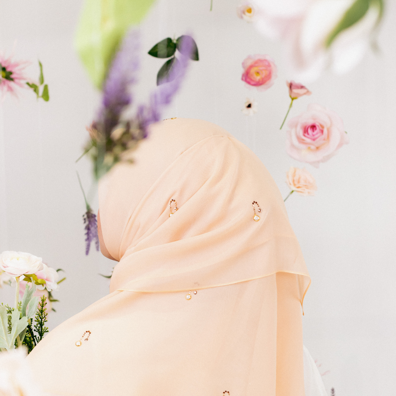 Hayal V°10 Square Scarf in Buff Orange