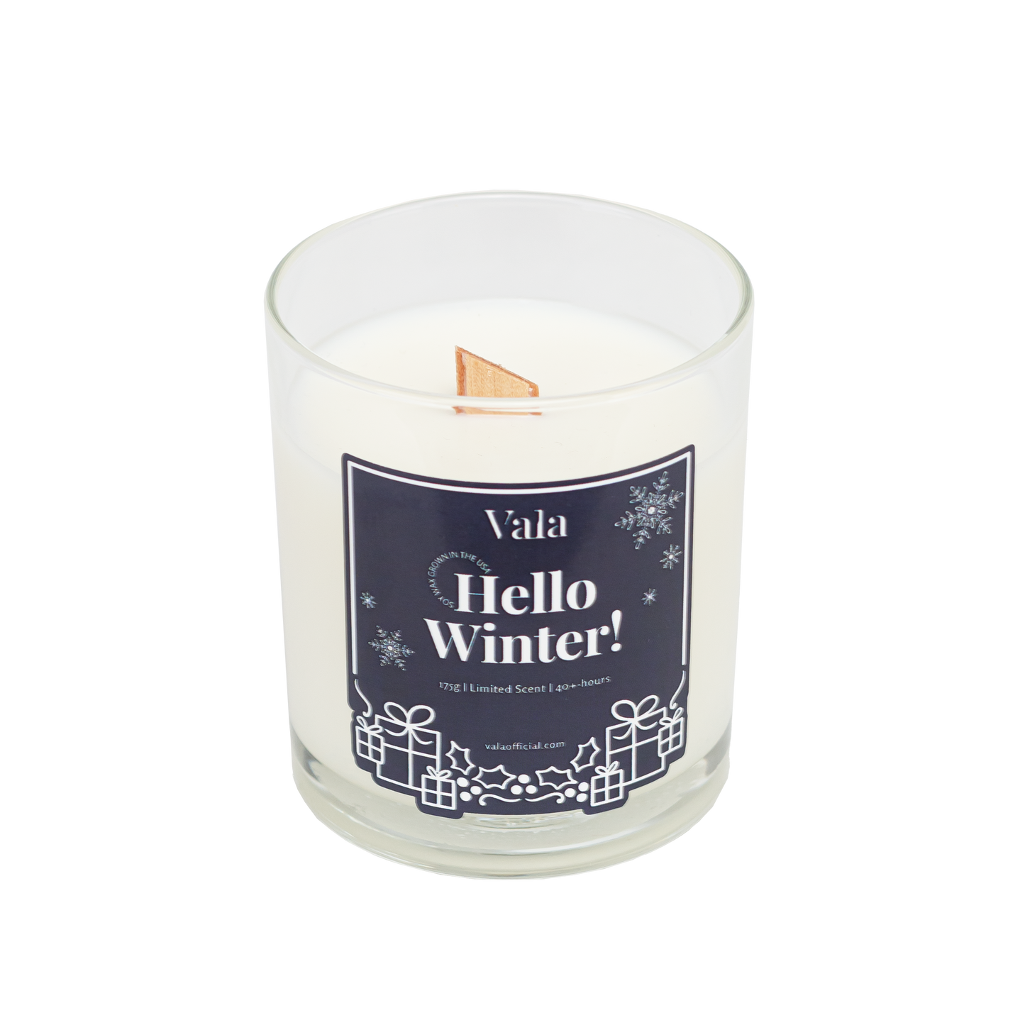 175g Glass Candle Hello Winter