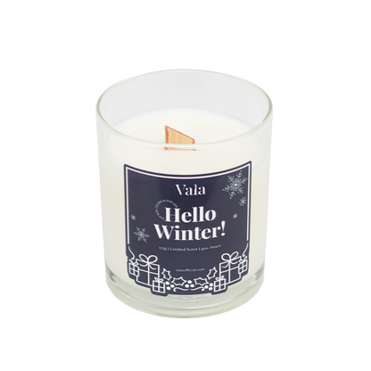175g Glass Candle Hello Winter