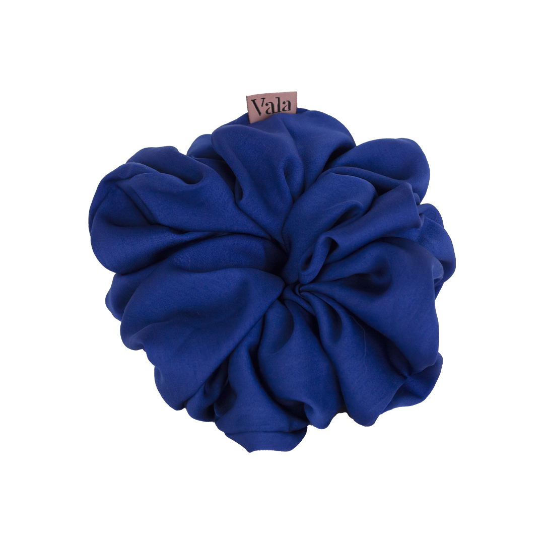 Silk Scrunchie in Navy Blue