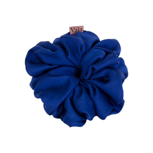 Silk Scrunchie in Navy Blue
