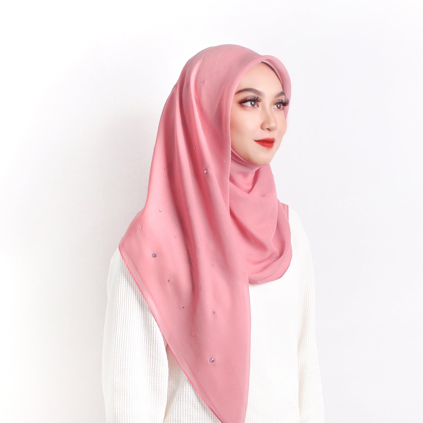 Kristabelle Shimmer Square Scarf in Brilliant Pink